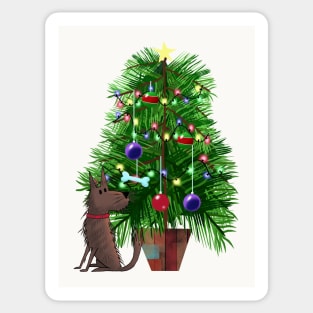 The Shaggy Dog and the Christmas Tree Sticker